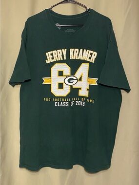 Green Bay Packers Jerry Kramer 64 pro Football Hall of Fame class of 2018 T 2XL